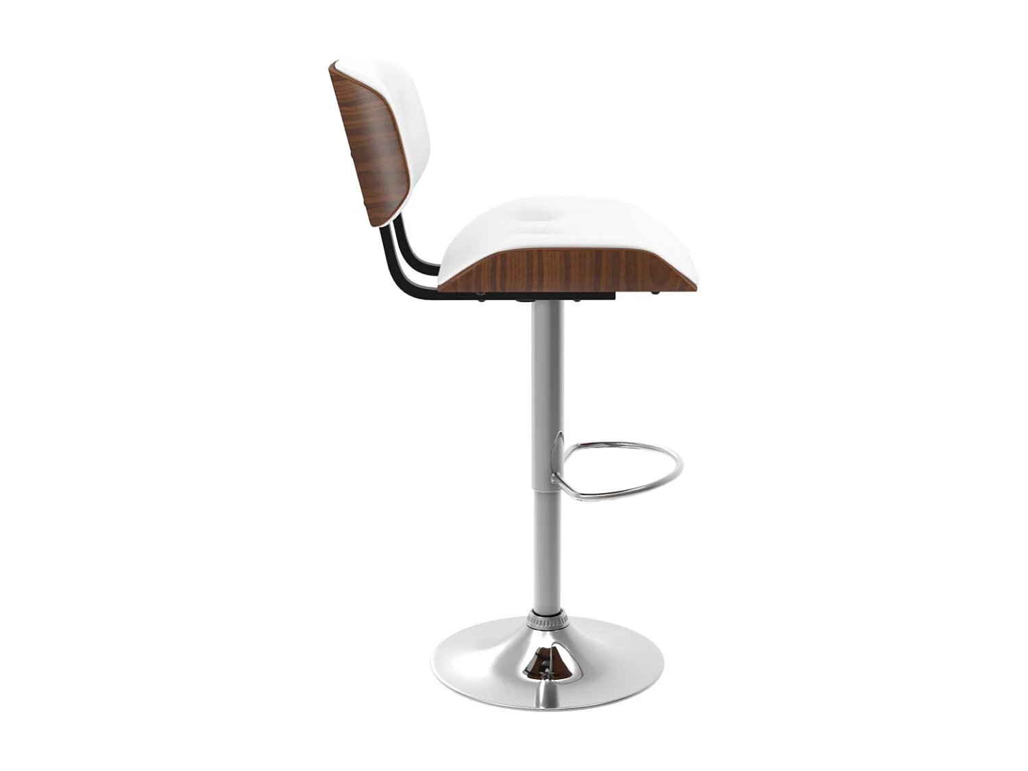 Chaise de bar réglable en PU blanc 65/86 cm - Melchior