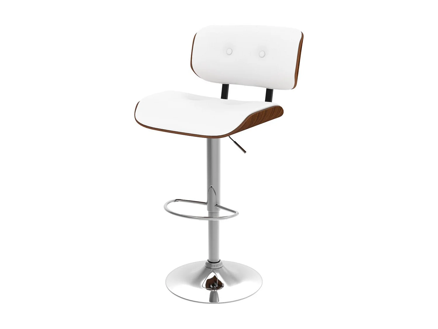 Silla de bar ajustable en PU blanco 65/86 cm - Melchior