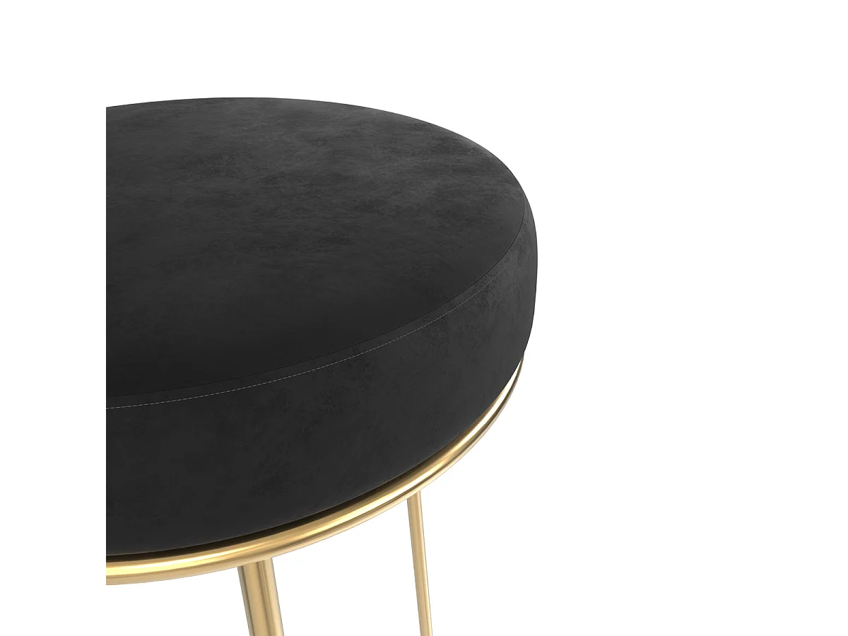 Lot de 2 tabourets pour îlot central 63 cm en velours noir - Kendal