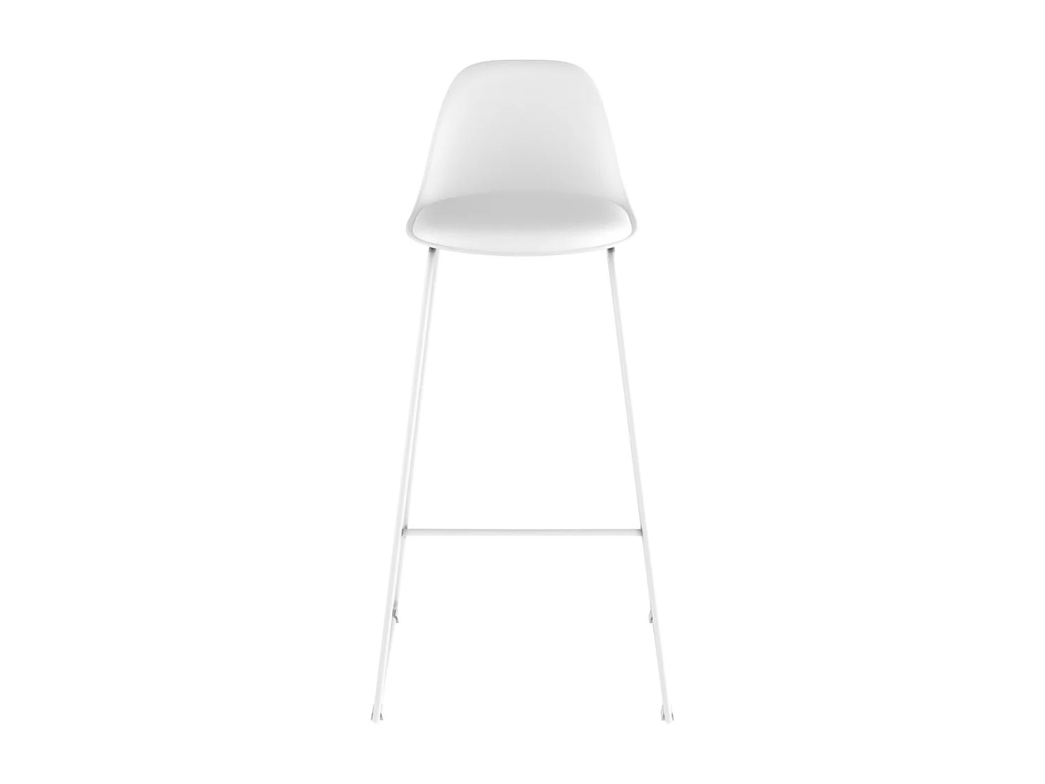 Lot de 2 chaises de bar blanches 75 cm - Leni