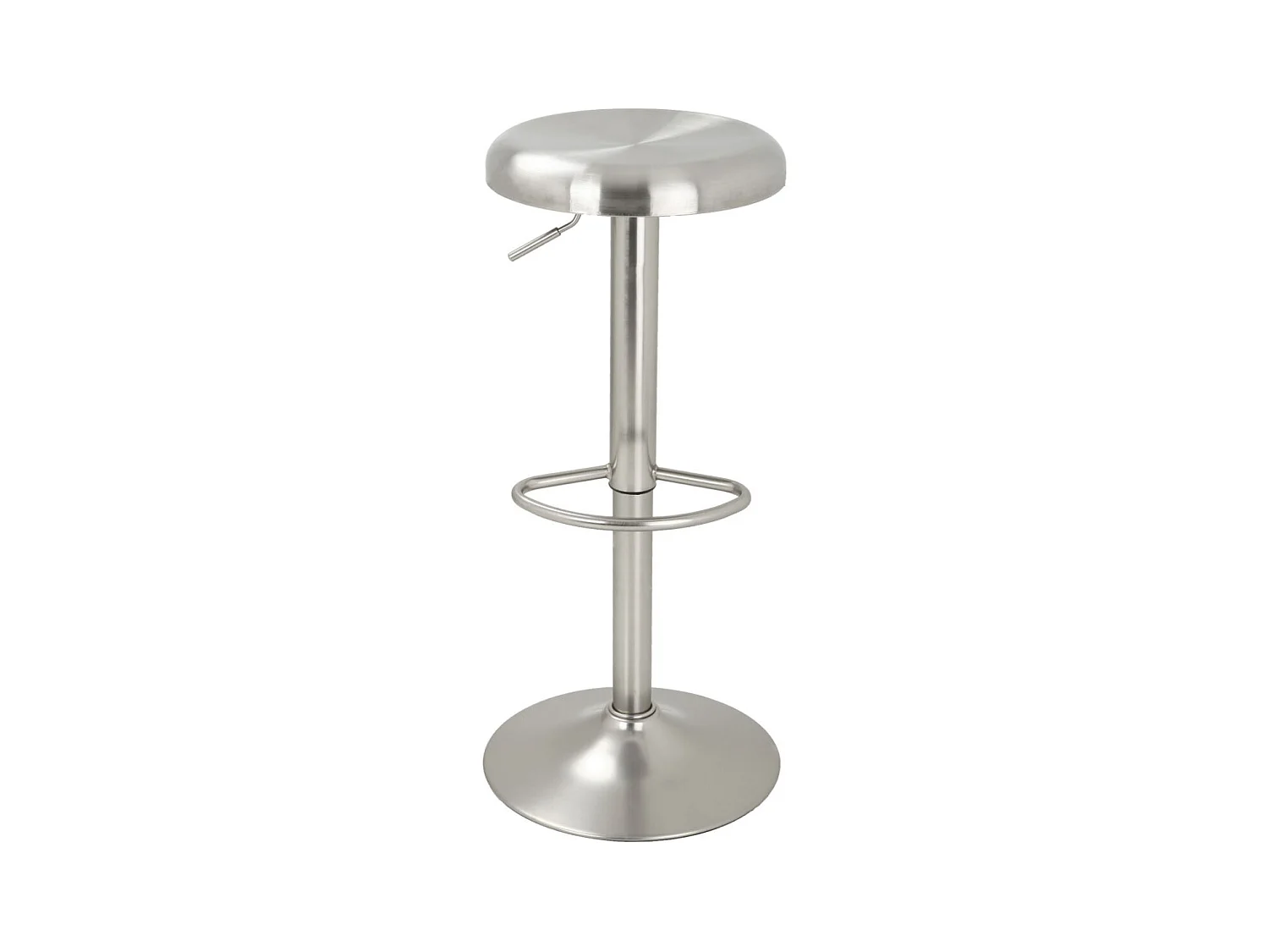 Lot de 2 tabourets de bar réglables en métal brossé 60/82 cm - Silver
