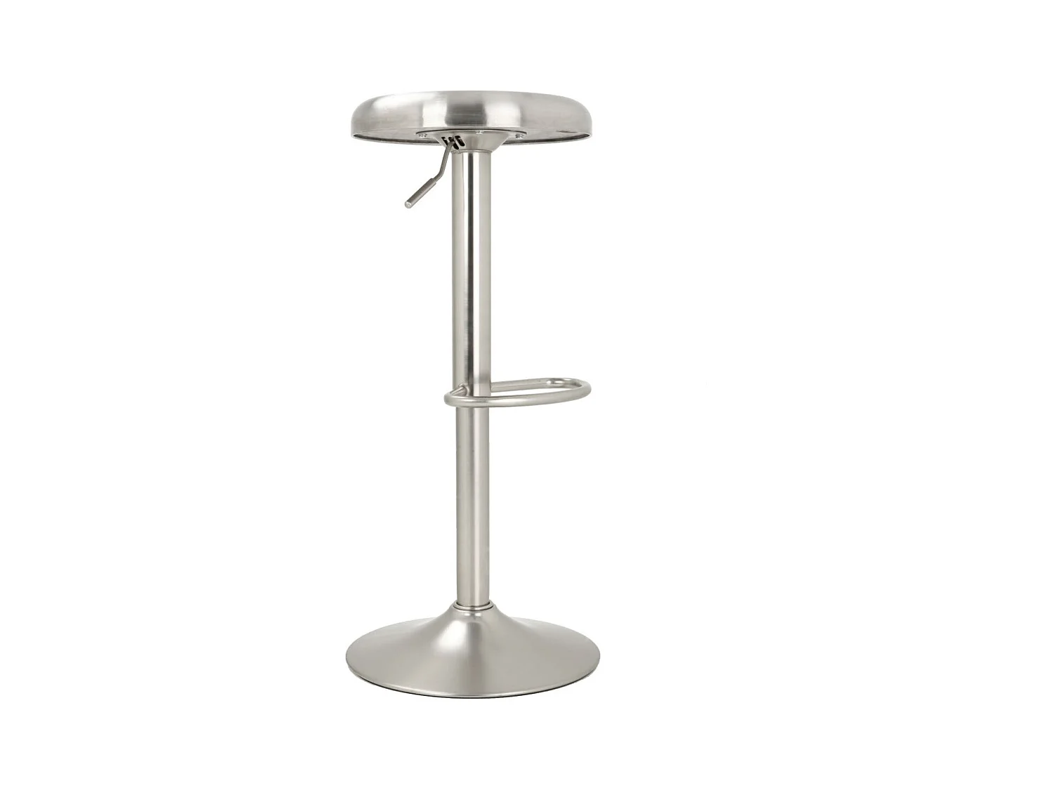 Lot de 2 tabourets de bar réglables en métal brossé 60/82 cm - Silver