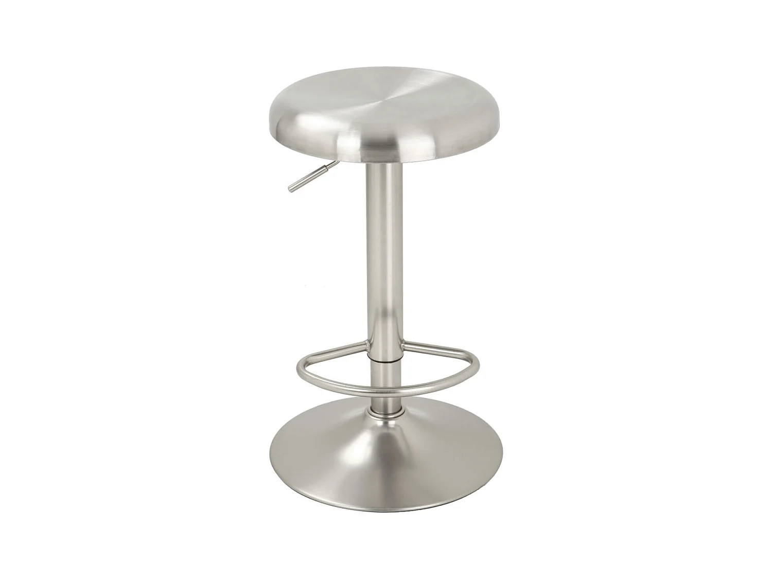 Lot de 2 tabourets de bar réglables en métal brossé 60/82 cm - Silver