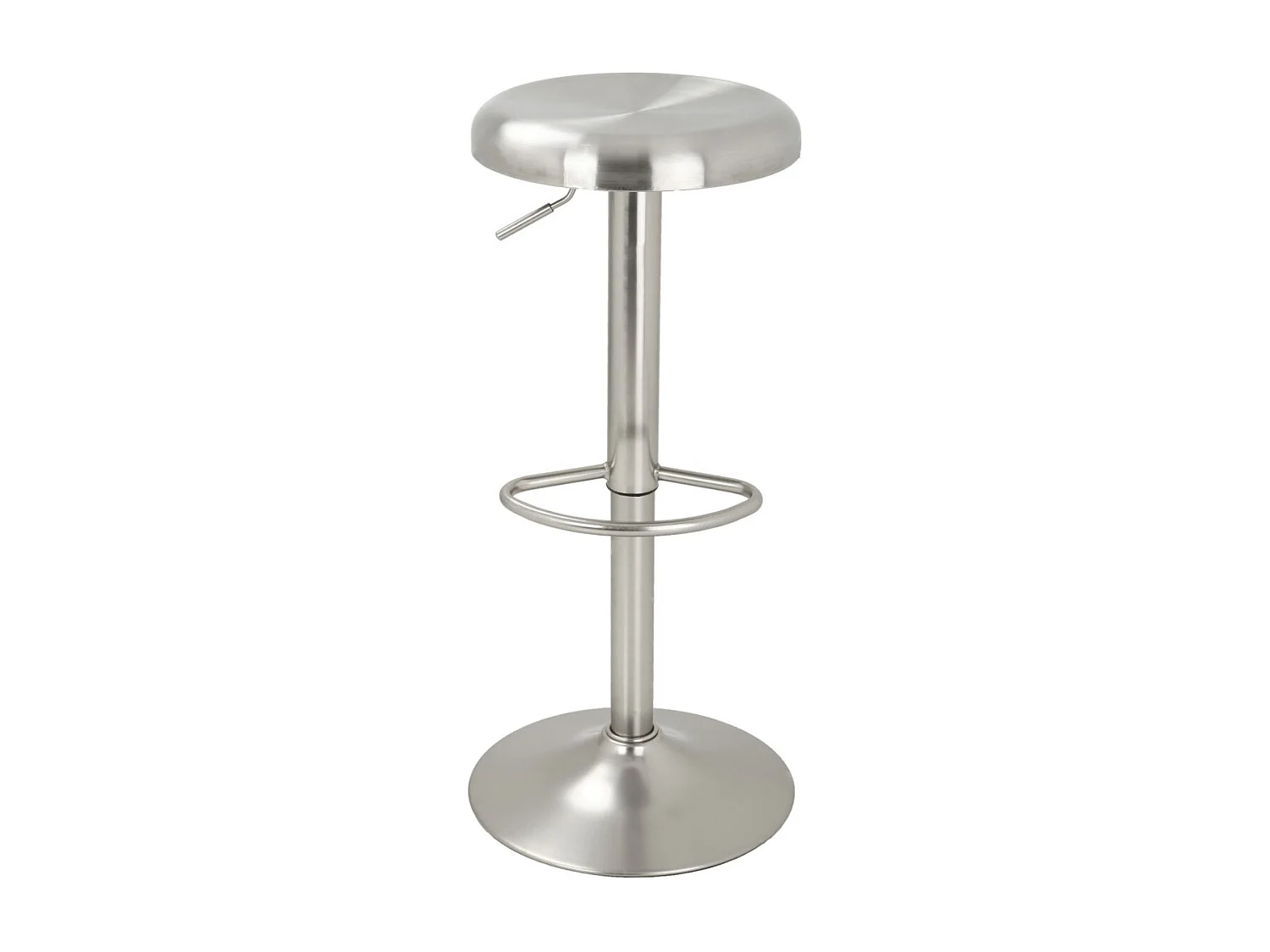 Lot de 2 tabourets de bar réglables en métal brossé 60/82 cm - Silver
