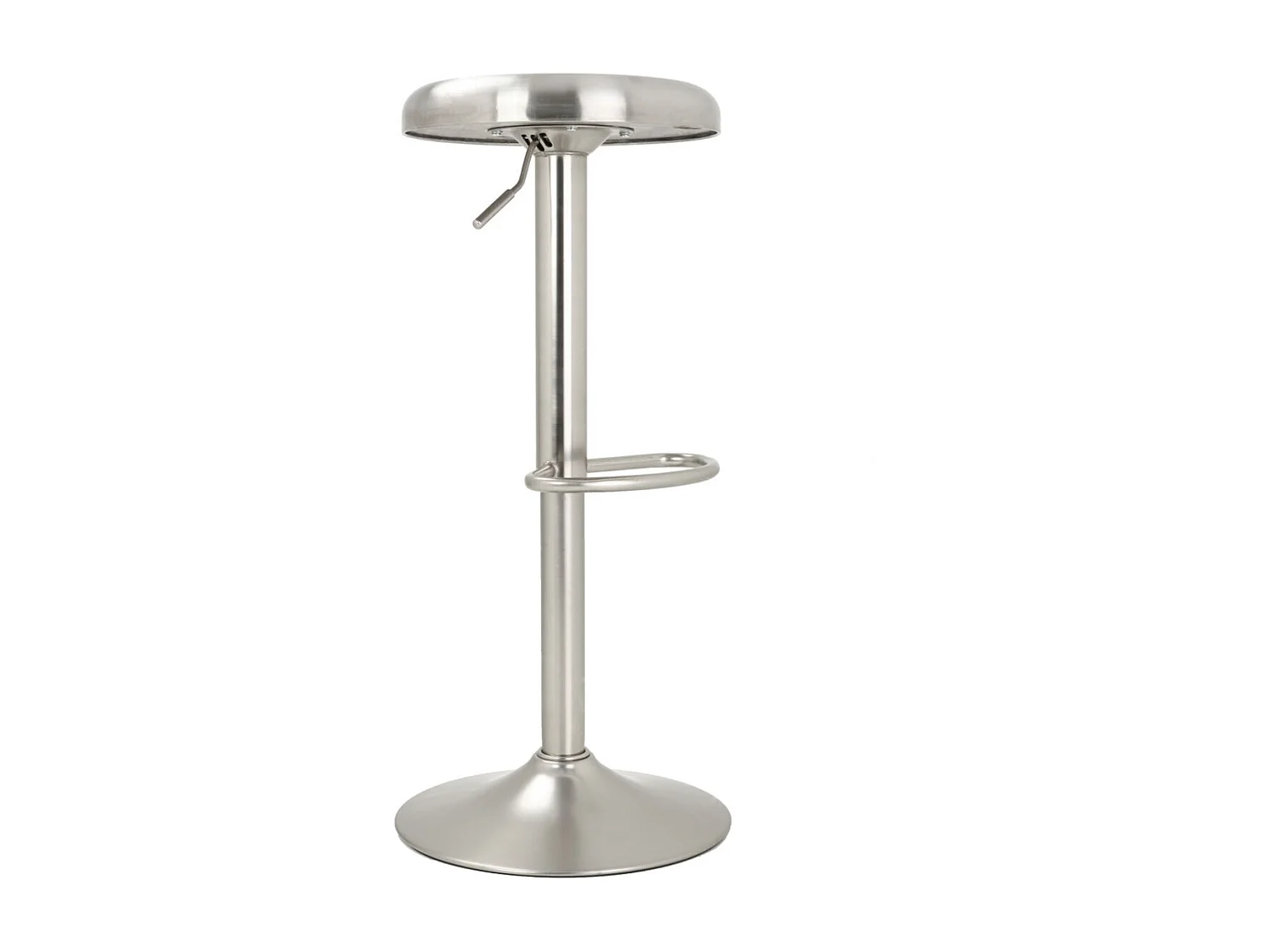 Lot de 2 tabourets de bar réglables en métal brossé 60/82 cm - Silver