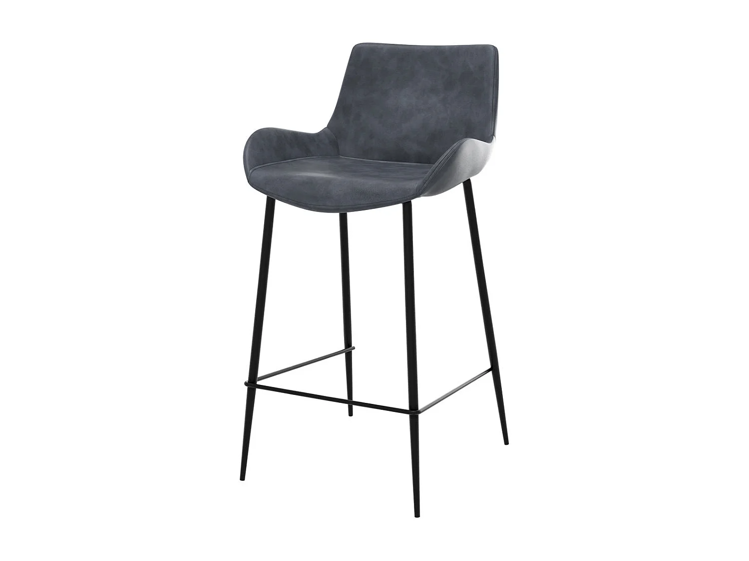 Lot de 2 chaises pour îlot central 65 cm en synthétique gris/noir - Pirata