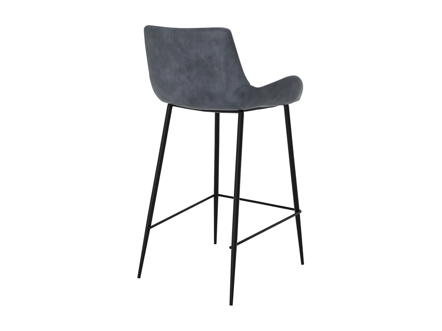 Lot de 2 chaises pour îlot central 65 cm en synthétique gris/noir - Pirata