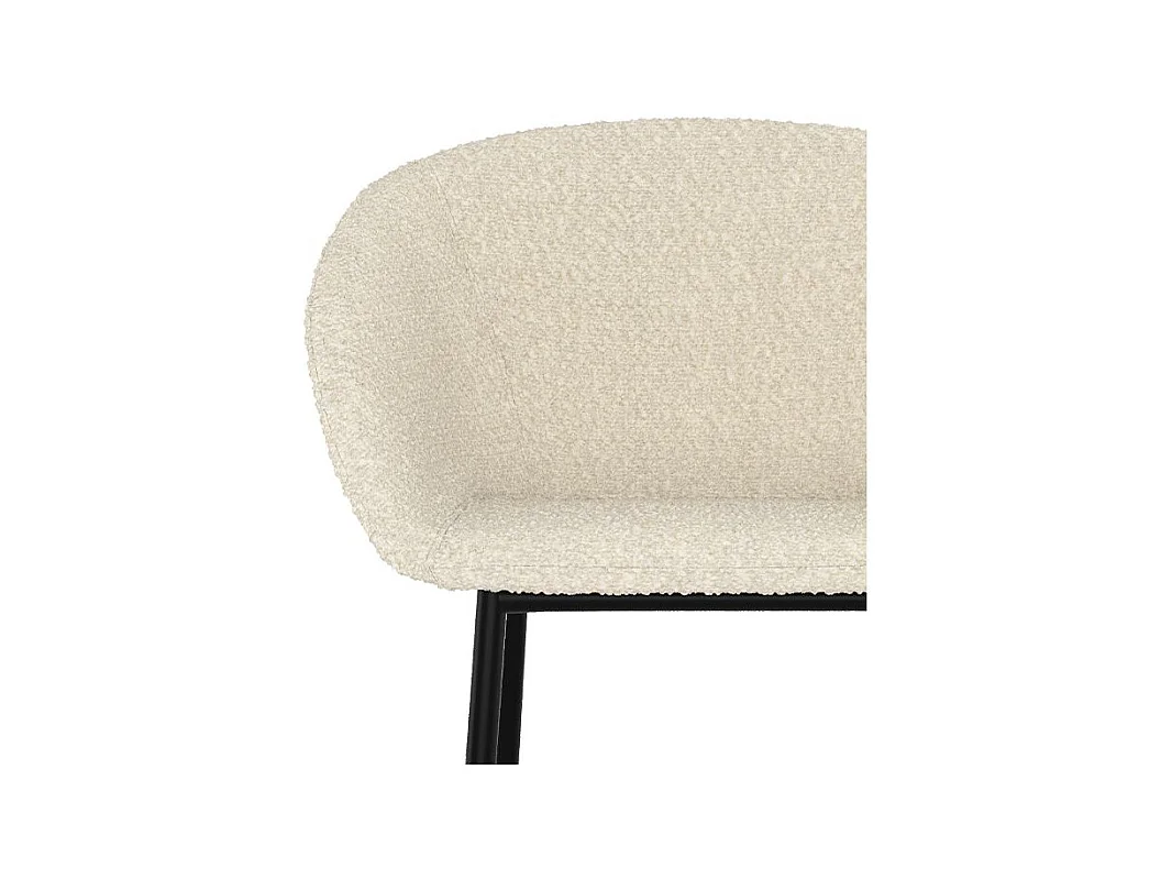 Set di 2 sedie da bar bianche bouclé 75 cm - Marquise