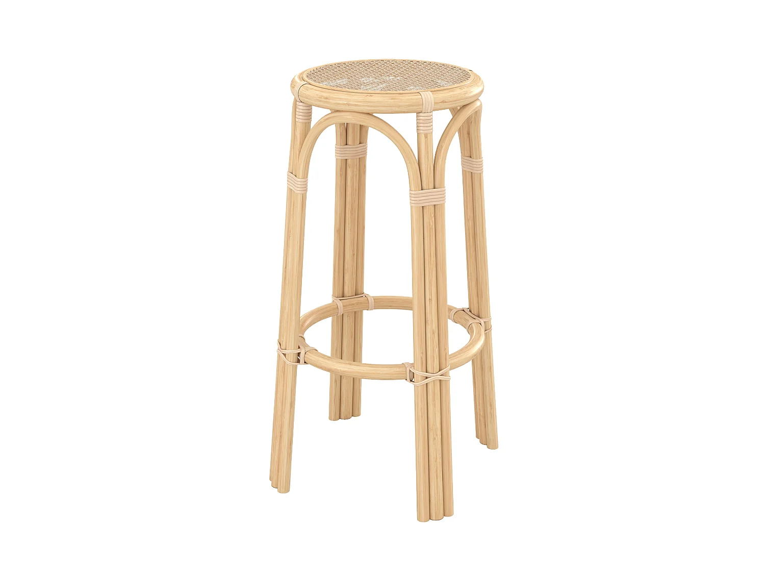 Sgabello da bar 77 cm in rattan - Vania