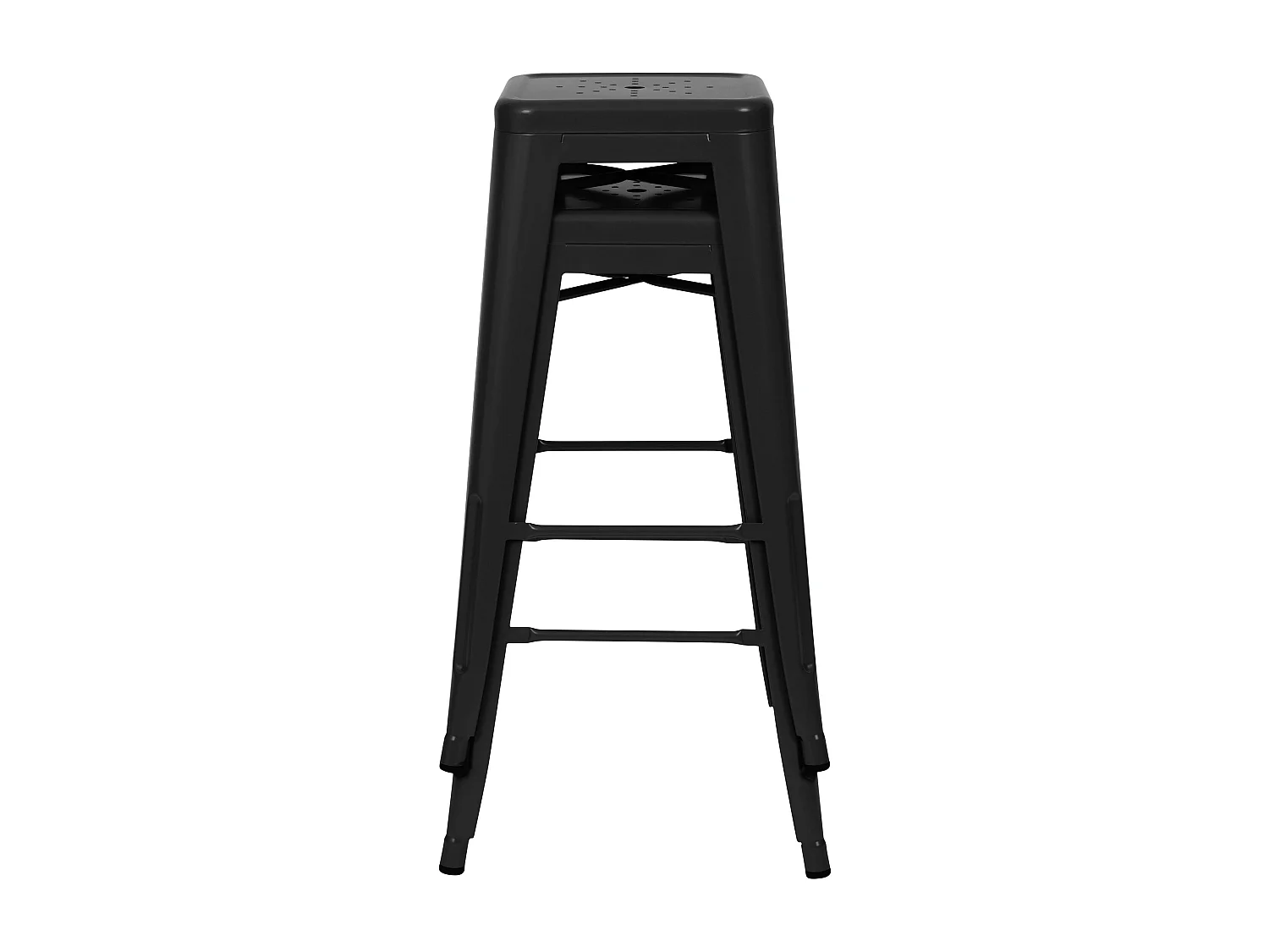 Lot de 2 tabourets pour îlot central 66 cm en métal noir mat - Indus