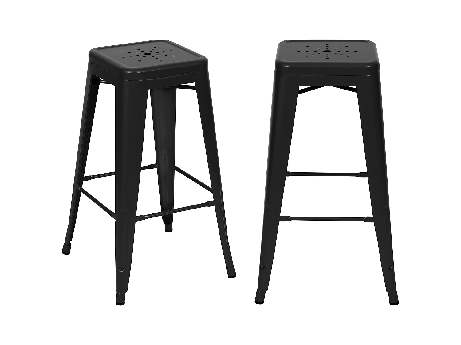 Lot de 2 tabourets pour îlot central 66 cm en métal noir mat - Indus