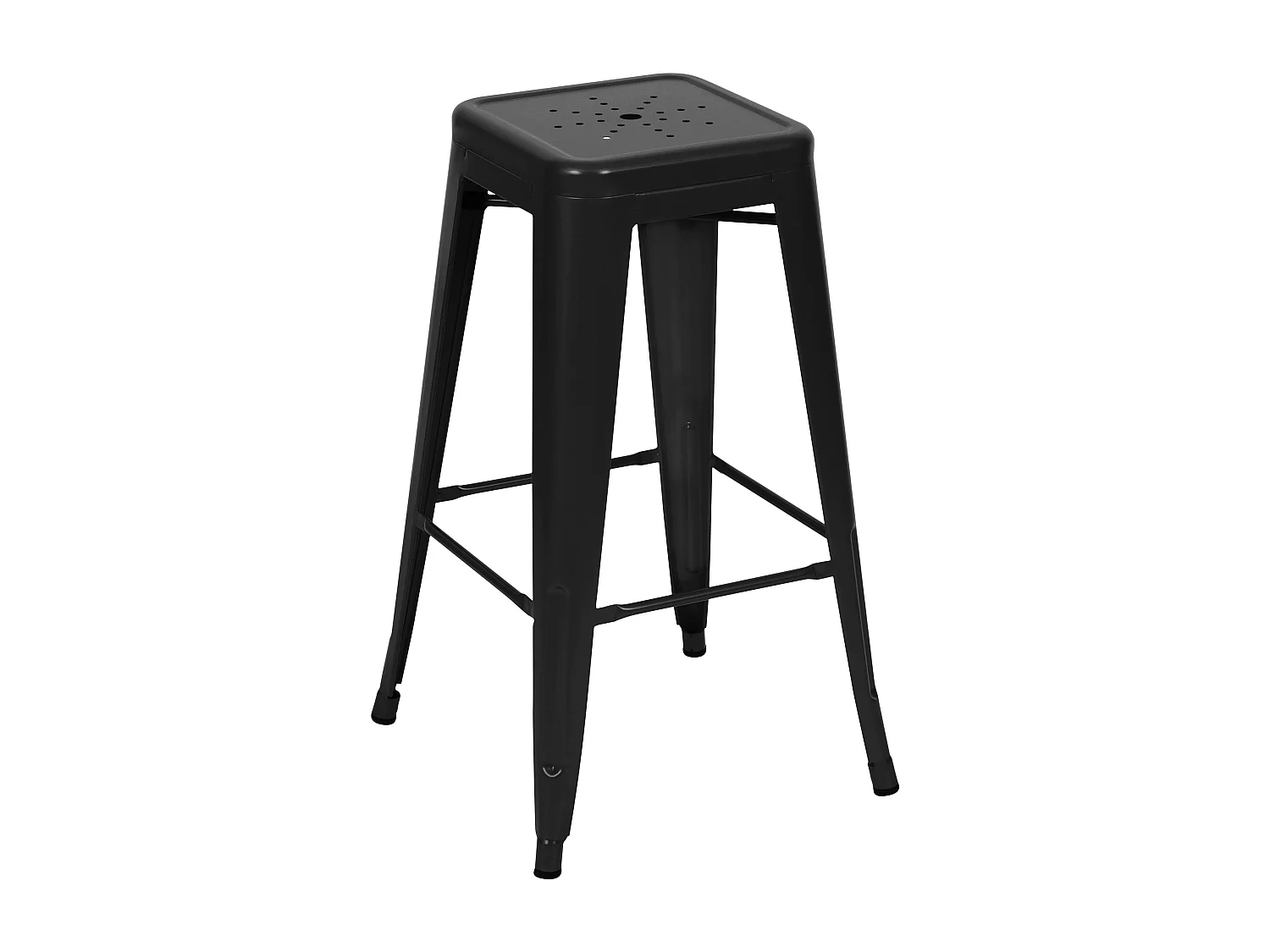 Set de 2 taburetes para isla de cocina en metal negro mate 66 cm - Indus