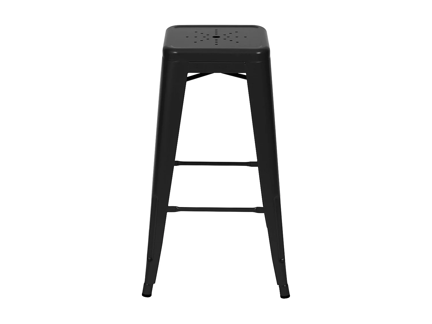 Set de 2 taburetes para isla de cocina en metal negro mate 66 cm - Indus