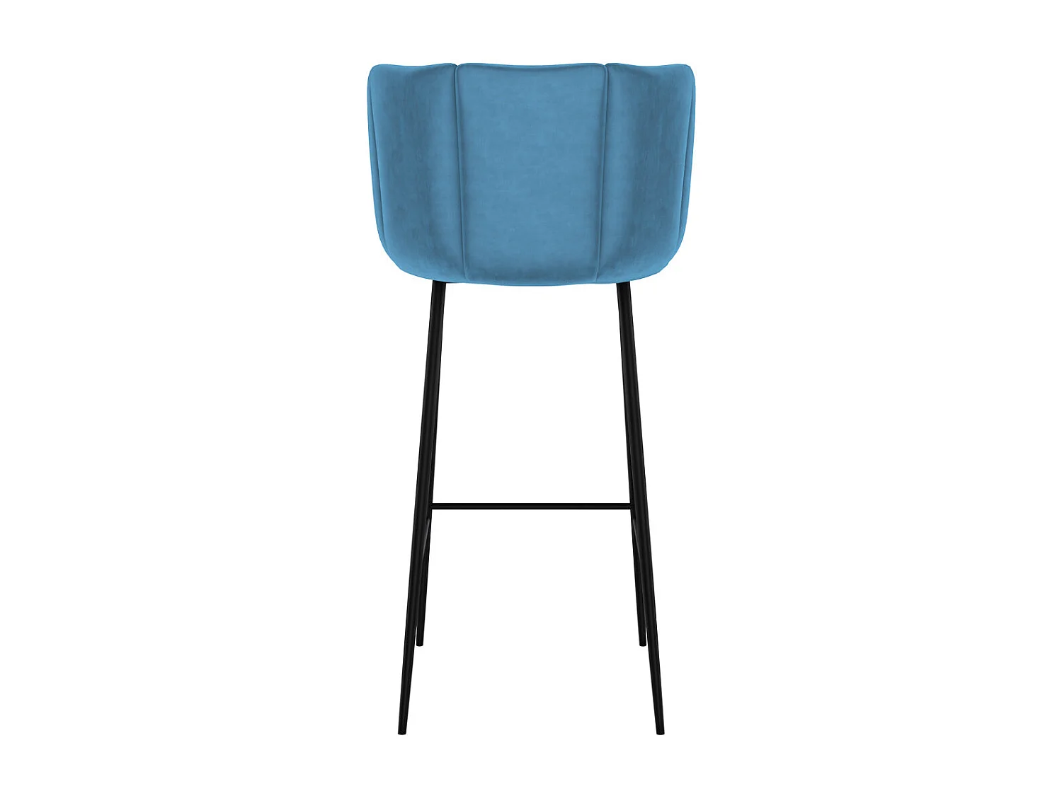 Lot de 2 chaises de bar en velours bleu 75 cm - Rosy