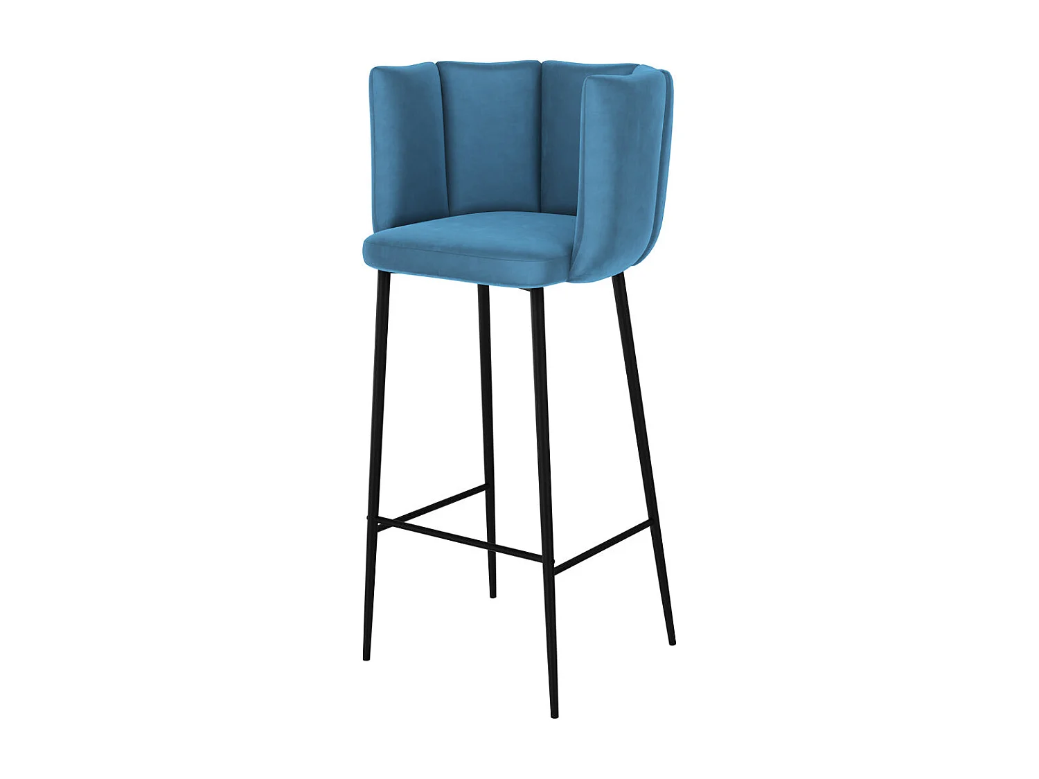 Set di 2 sedie da bar in velluto blu 75 cm - Rosy