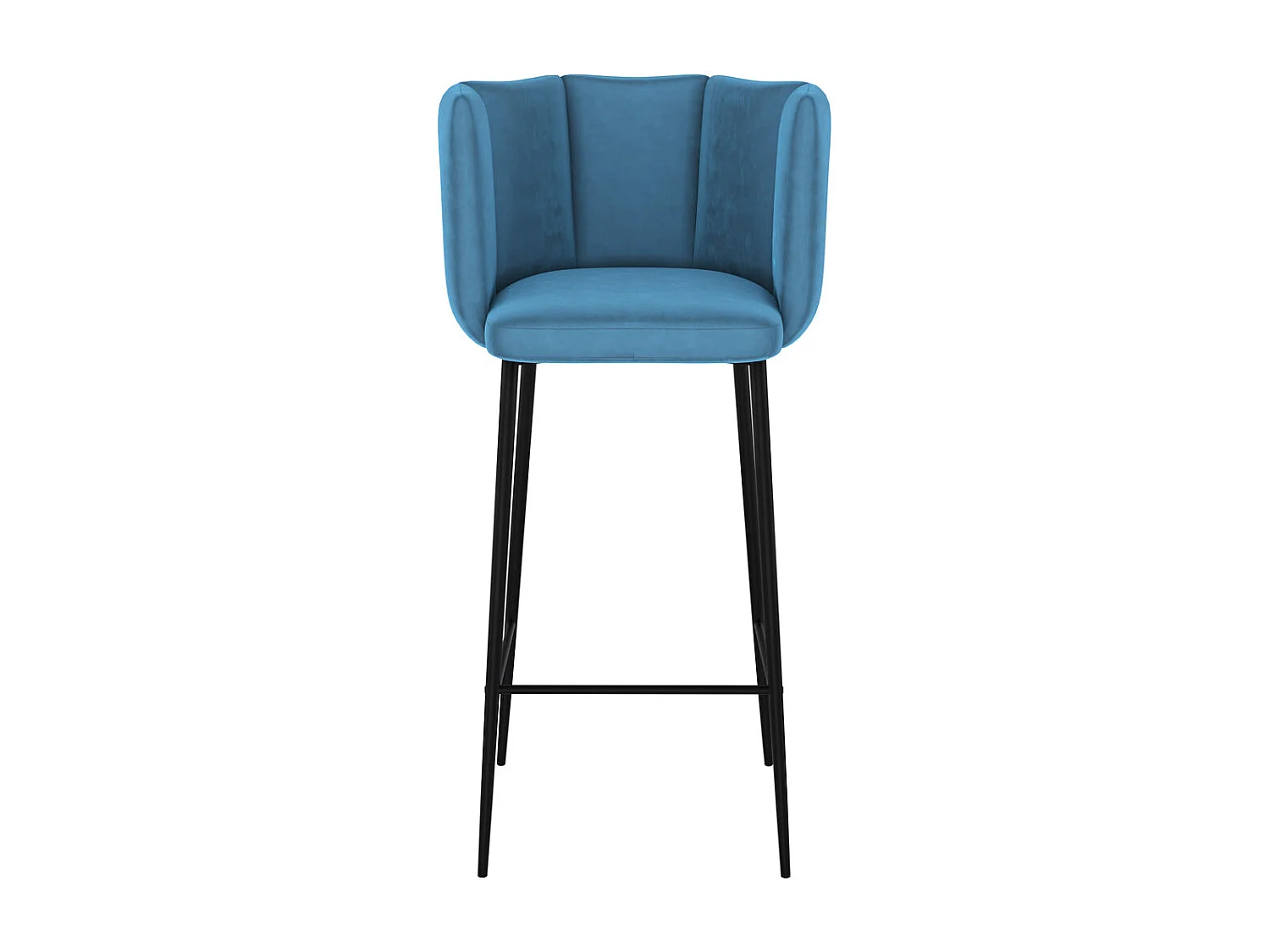 Lot de 2 chaises de bar en velours bleu 75 cm - Rosy