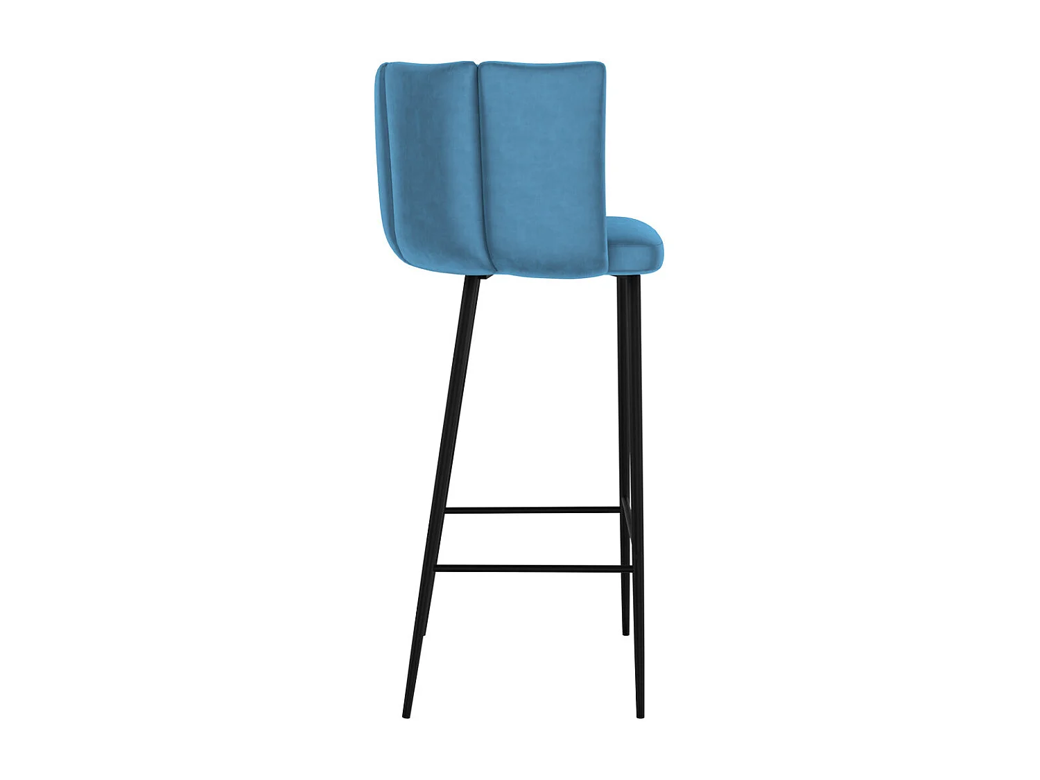 Lot de 2 chaises de bar en velours bleu 75 cm - Rosy