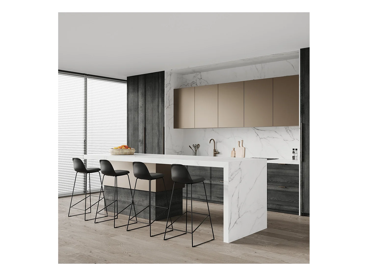 Set di 2 sedie da bar nere 75 cm - Leni