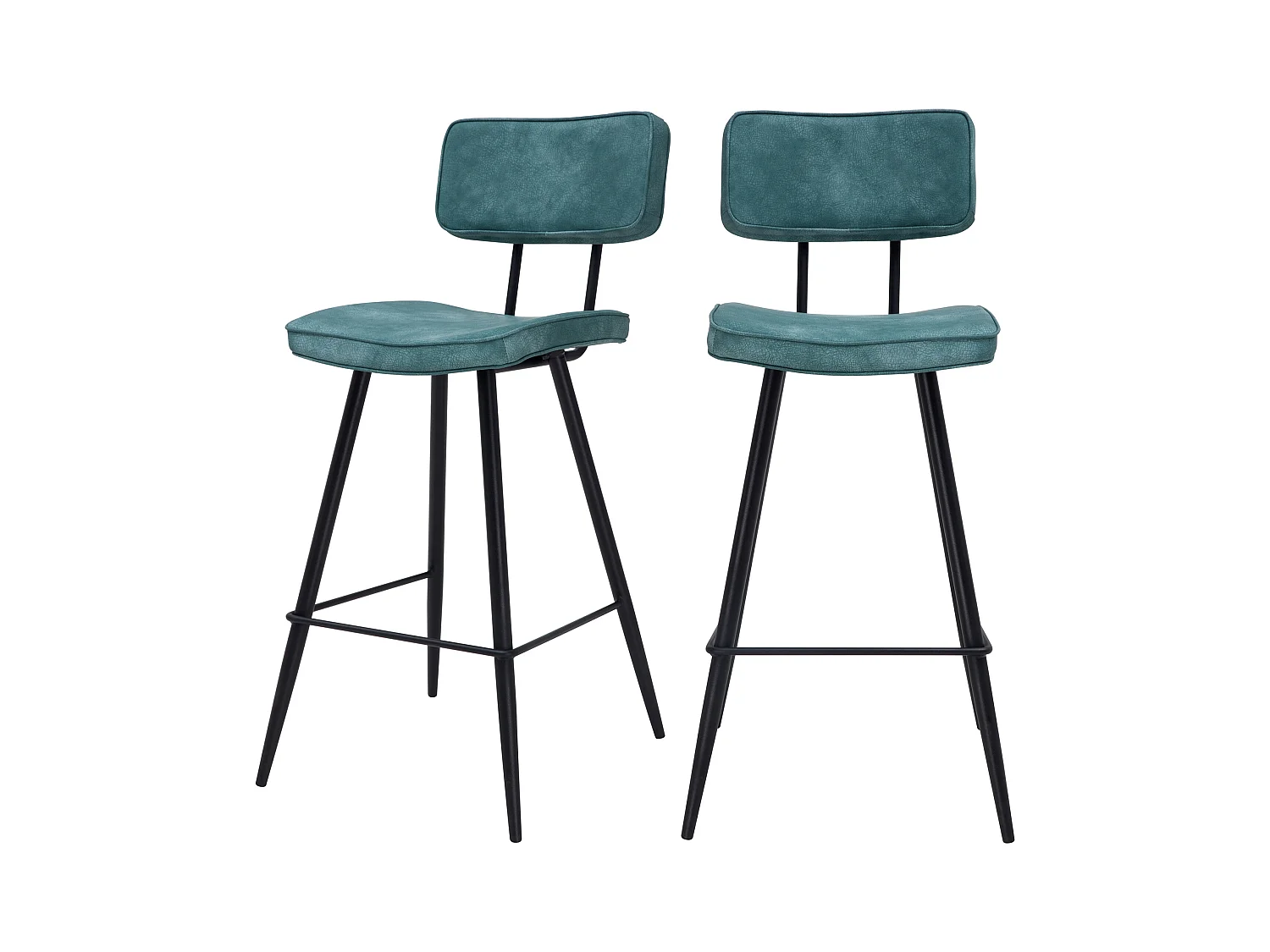 Lot de 2 chaises pour îlot central 66 cm en cuir synthétique bleu - Texas