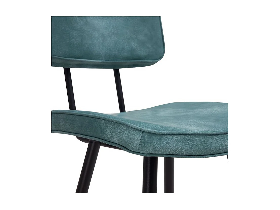 Set de 2 taburetes para isla de cocina de sintético azul 66 cm - Texas