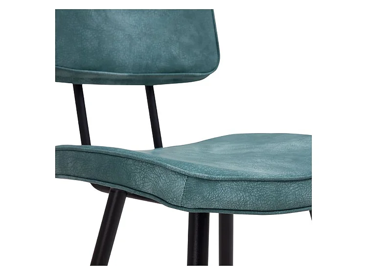 Lot de 2 chaises pour îlot central 66 cm en cuir synthétique bleu - Texas