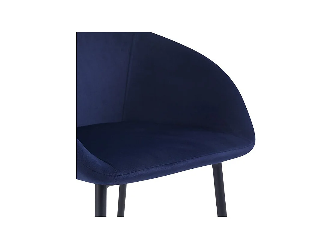 Lot de 2 chaises de bar 75 cm en velours bleu - Marquise
