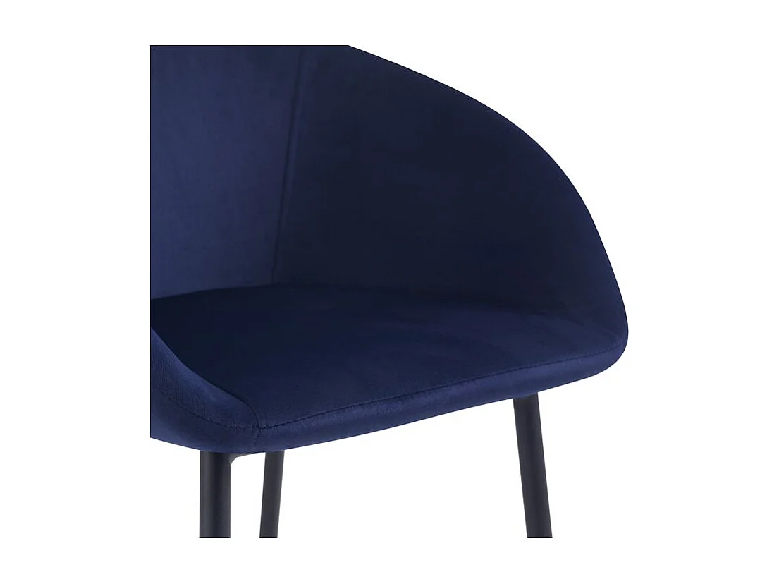 Set de 2 sillas de bar de terciopelo azul 75 cm - Marquise