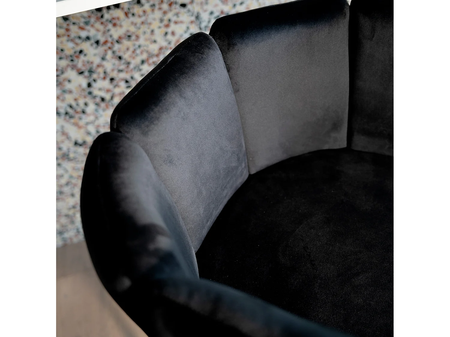 Lot de 2 chaises pour îlot central 67 cm en velours noir - Rosy