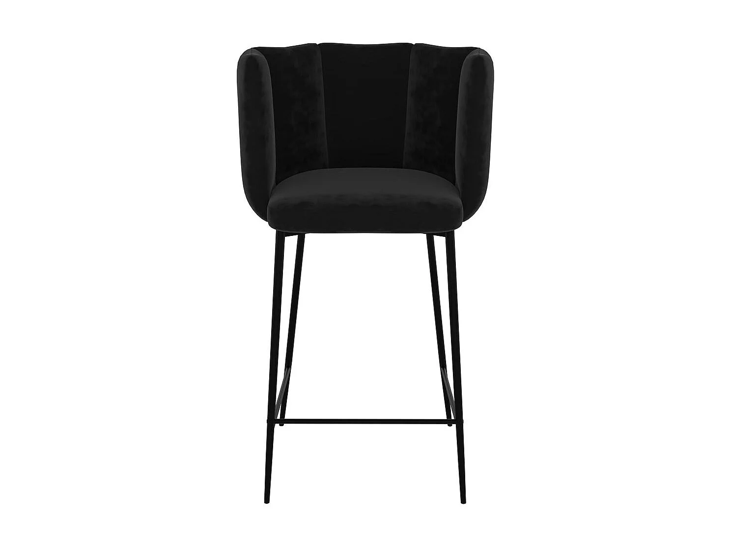 Set de 2 sillas para isla de cocina de terciopelo negro 65 cm - Rosy