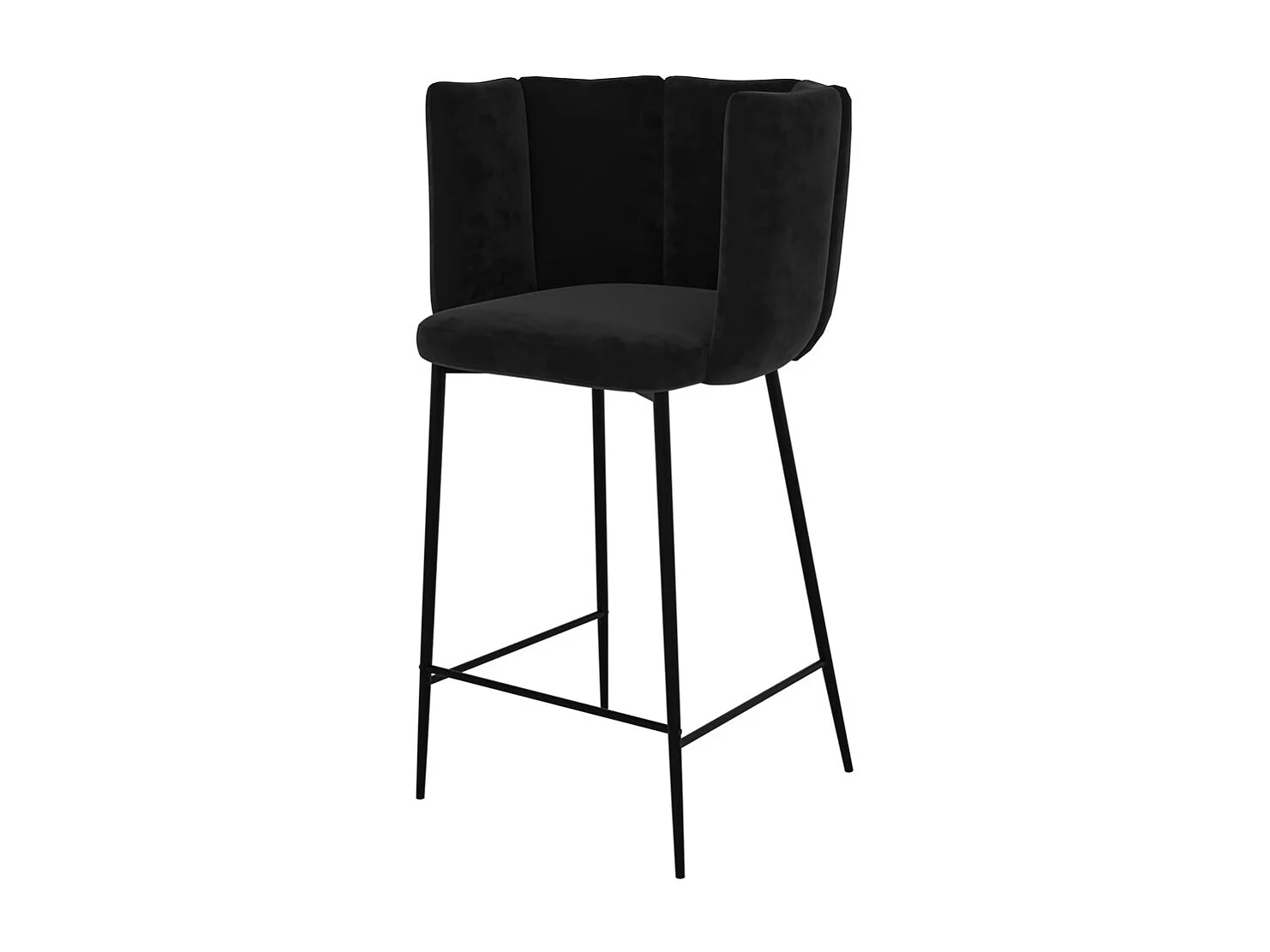 Set de 2 sillas para isla de cocina de terciopelo negro 65 cm - Rosy