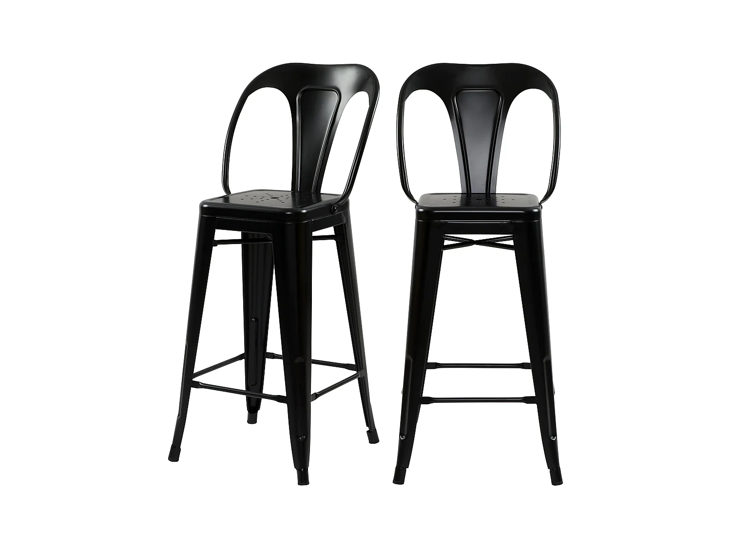 Lot de 2 chaises pour îlot central 67 cm en métal noir mat - Indus