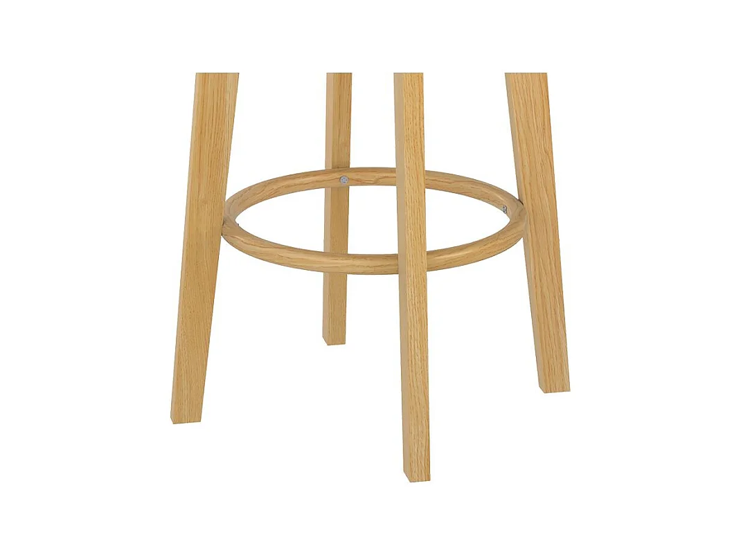 Set de 2 sillas de bar en tela beige y madera clara 66 cm - Vahina