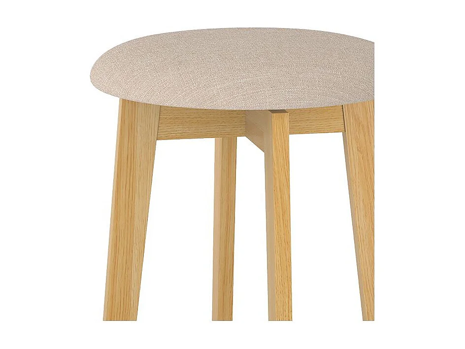 Lot de 2 tabourets pour îlot central 66 cm en tissu beige - Vahina