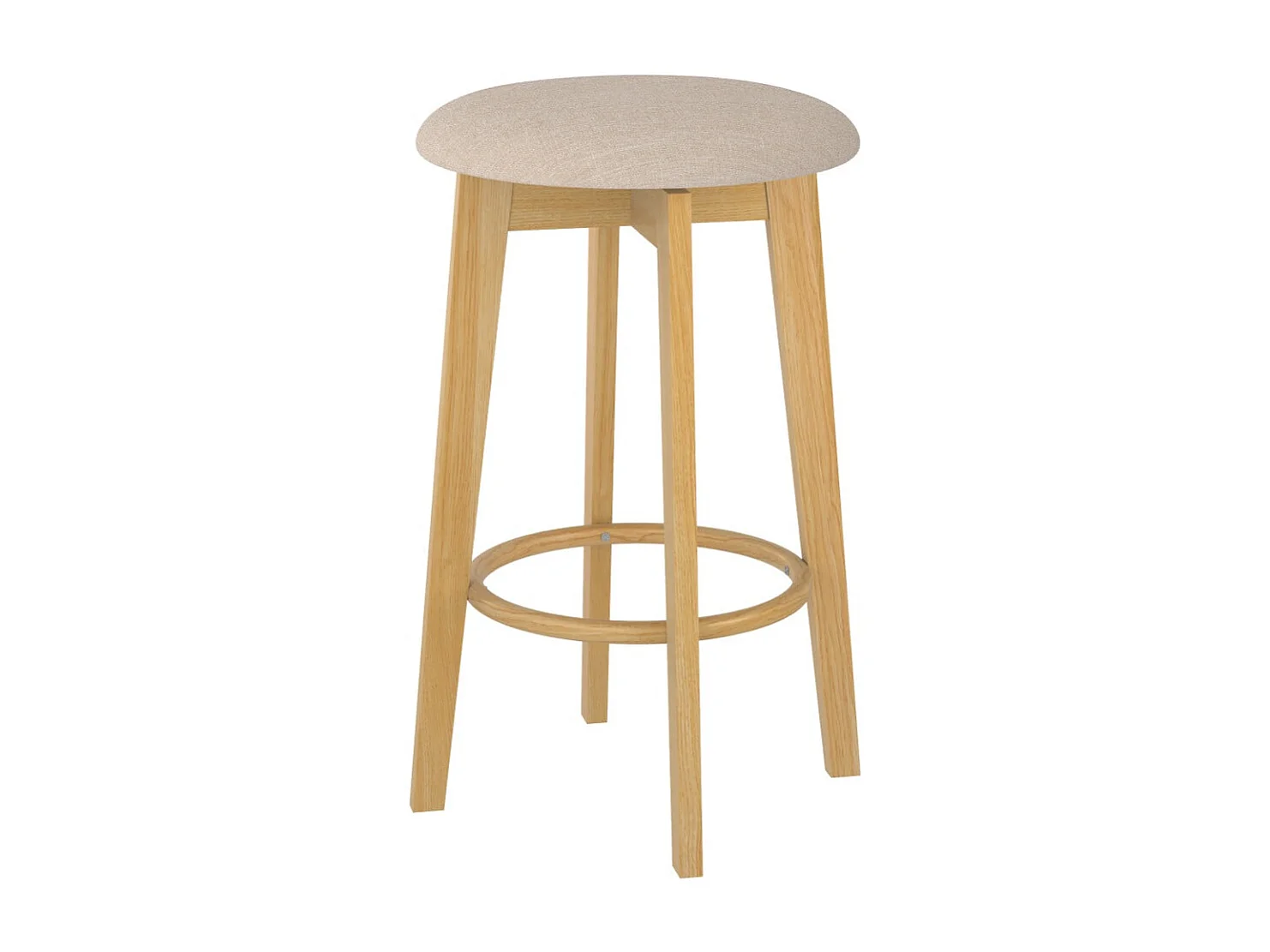 Lot de 2 tabourets pour îlot central 66 cm en tissu beige - Vahina