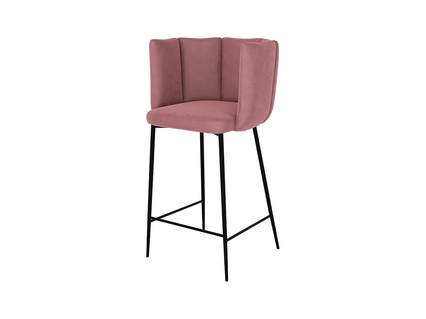 Set di 2 sedie per isola centrale in velluto rosa antico 65 cm - Rosy