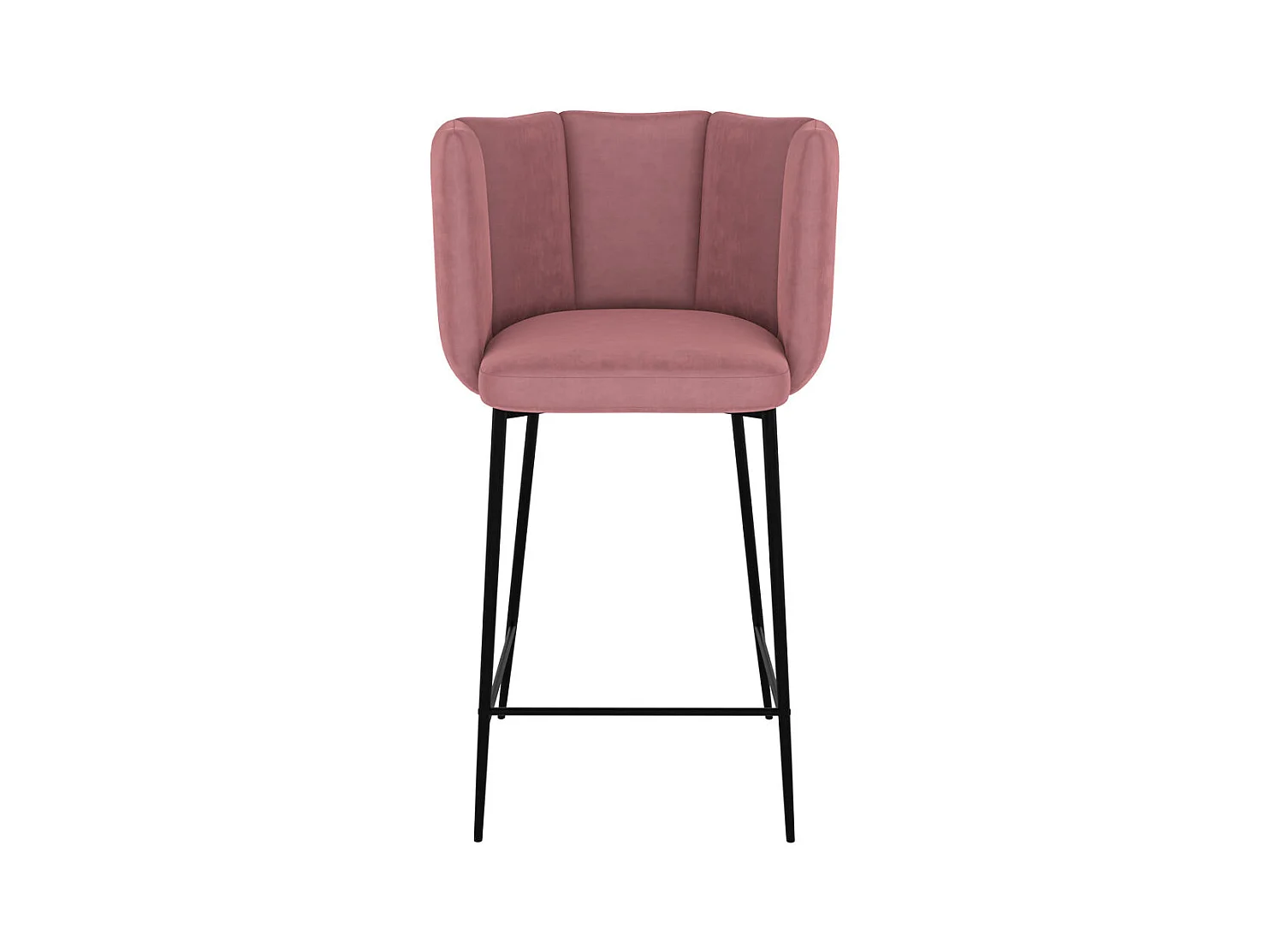 Set di 2 sedie per isola centrale in velluto rosa antico 65 cm - Rosy