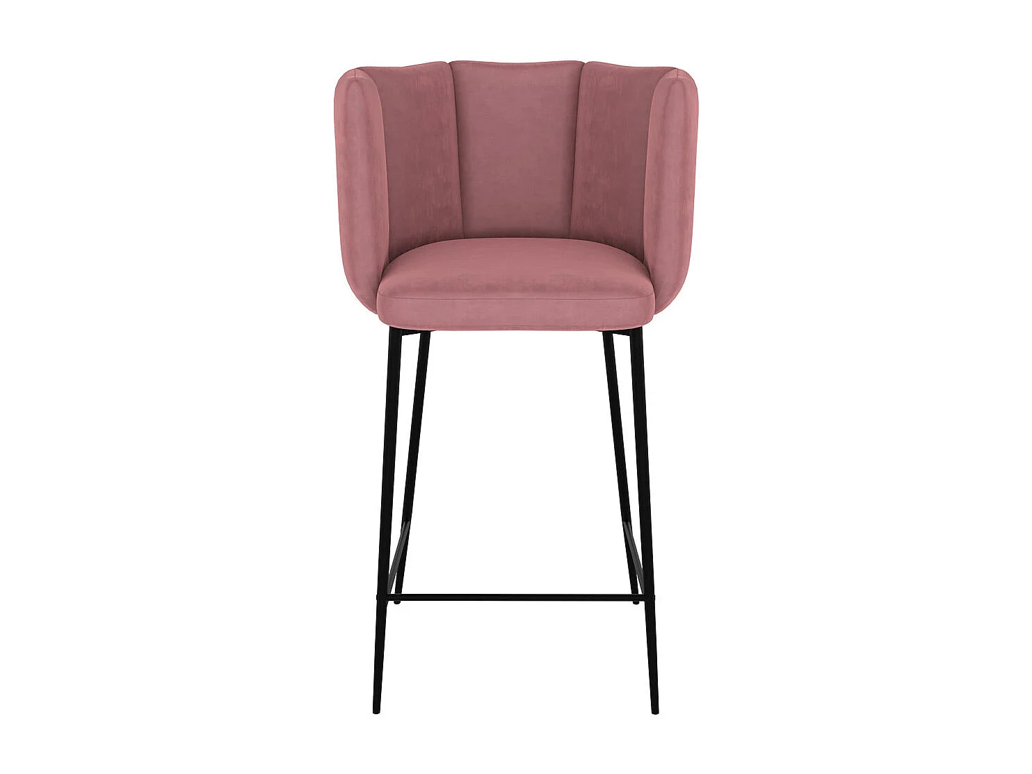 Lot de 2 chaises pour îlot central 67 cm en velours vieux rose - Rosy