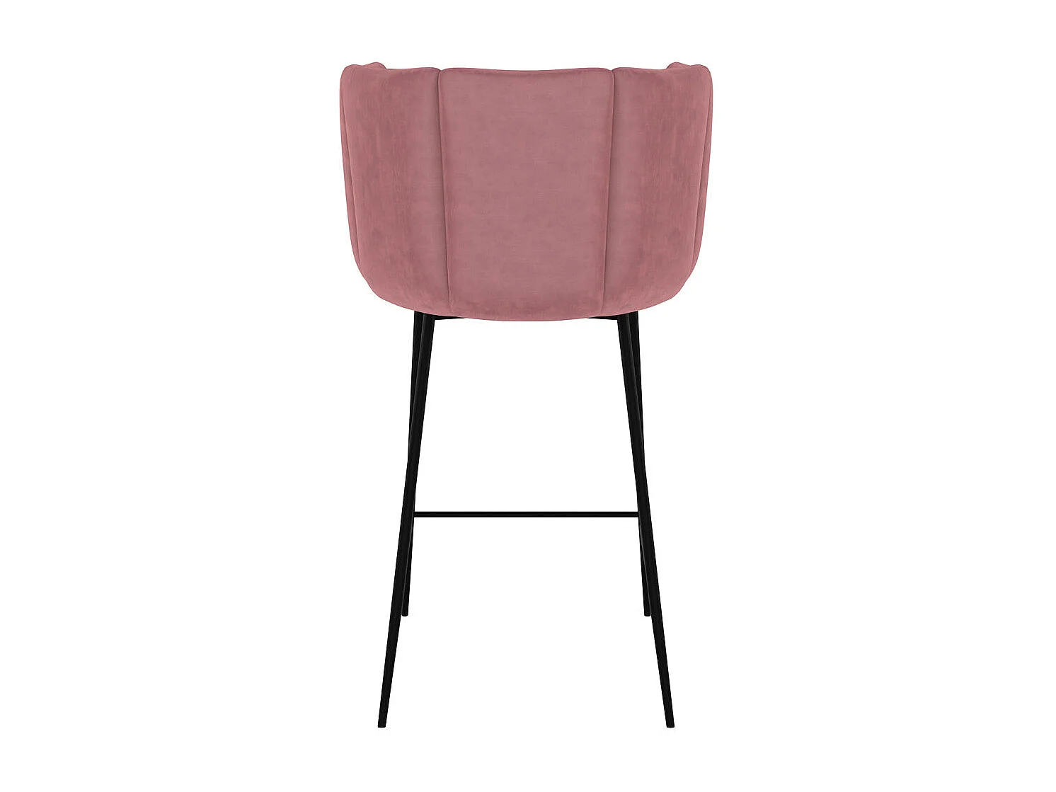 Lot de 2 chaises pour îlot central 67 cm en velours vieux rose - Rosy
