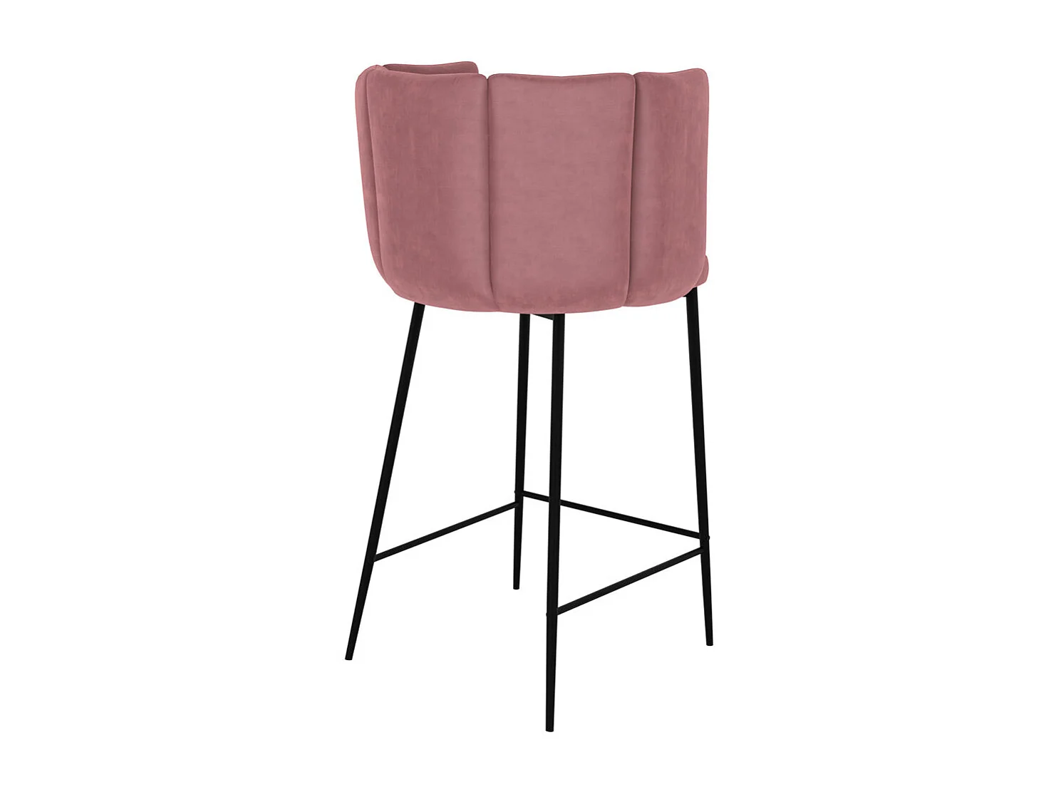 Lot de 2 chaises pour îlot central 67 cm en velours vieux rose - Rosy