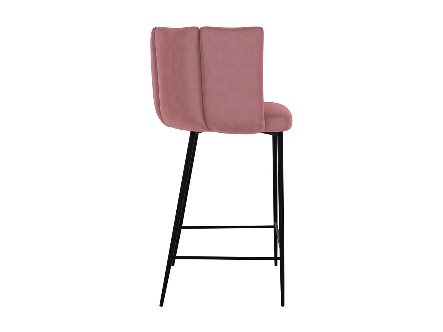 Lot de 2 chaises pour îlot central 67 cm en velours vieux rose - Rosy