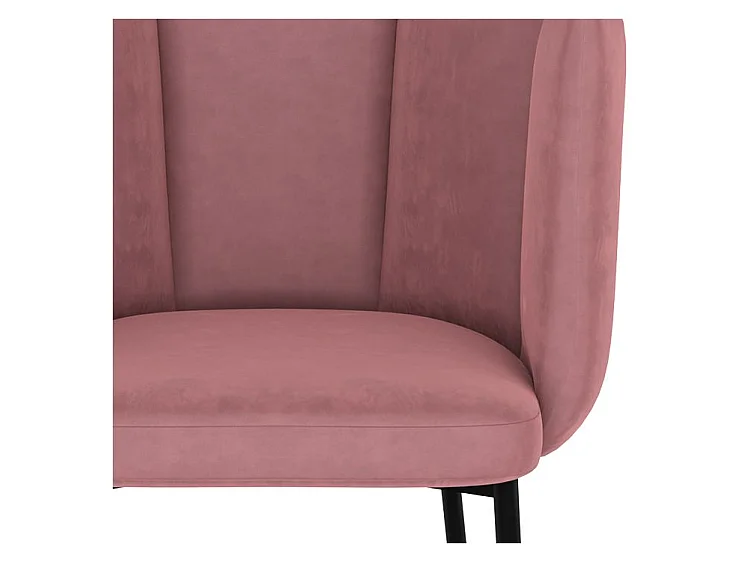 Lot de 2 chaises pour îlot central 67 cm en velours vieux rose - Rosy