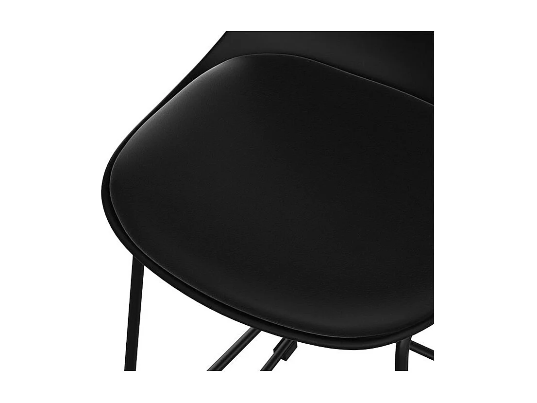 Lot de 2 chaises pour îlot central 65 cm noires - Leni