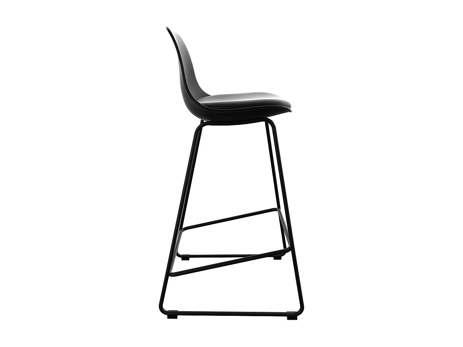 Lot de 2 chaises pour îlot central 65 cm noires - Leni