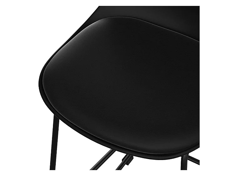 Lot de 2 chaises pour îlot central 65 cm noires - Leni