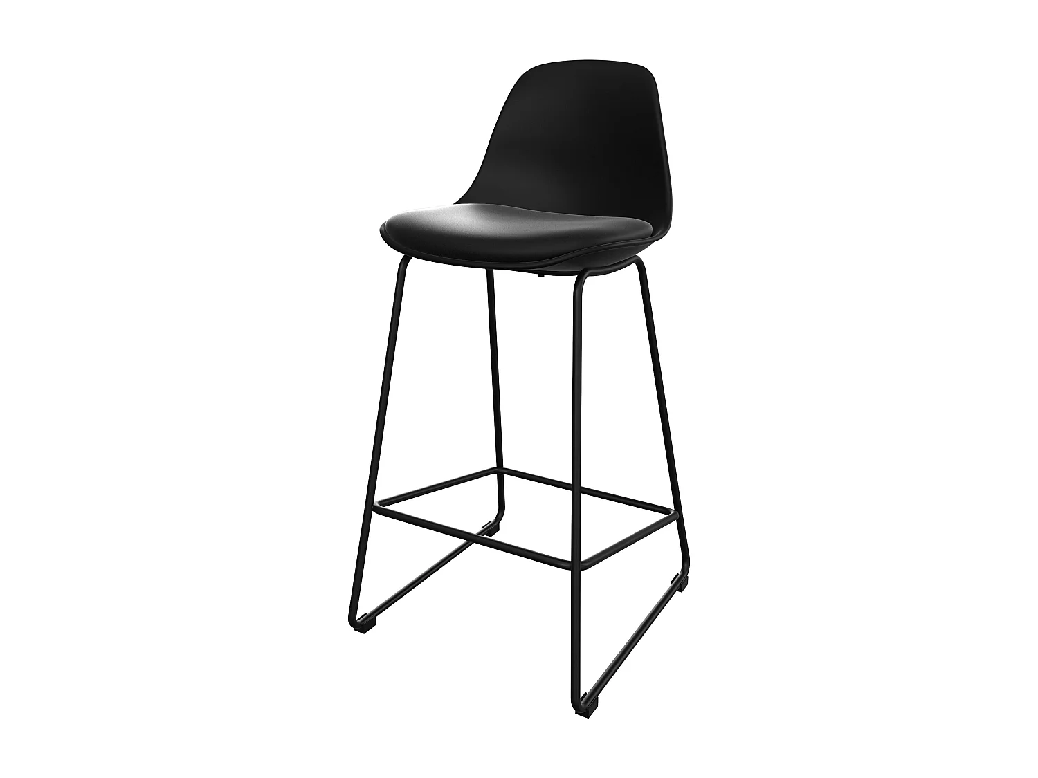 Lot de 2 chaises pour îlot central 65 cm noires - Leni
