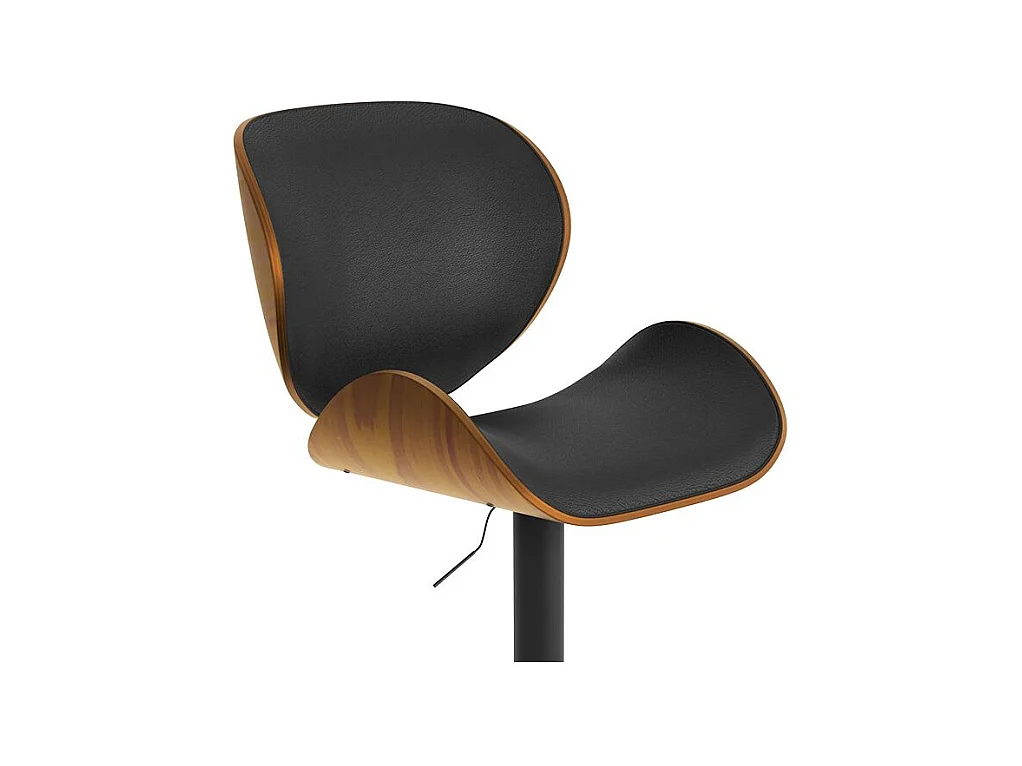 Sedia da bar regolabile 63/84 cm in pelle artificiale nera - Baudoin