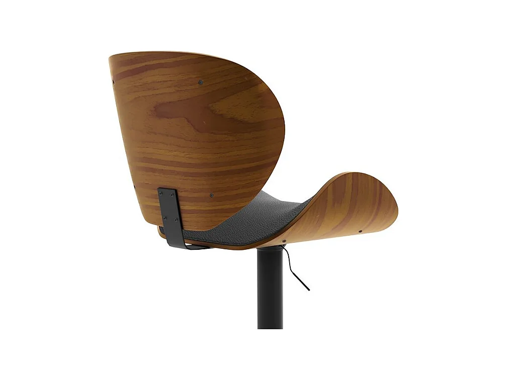 Sedia da bar regolabile 63/84 cm in pelle artificiale nera - Baudoin