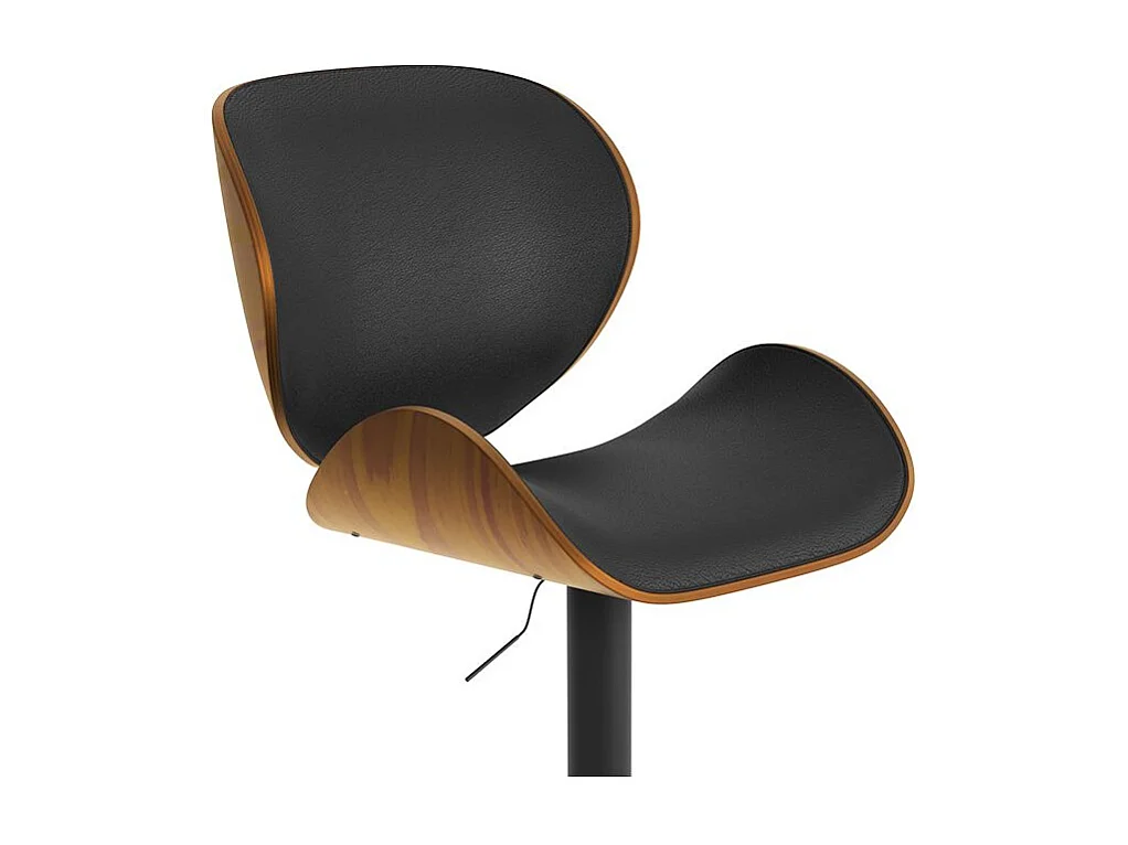 Silla de bar ajustable 63/84 cm en cuero artificial negro - Baudoin