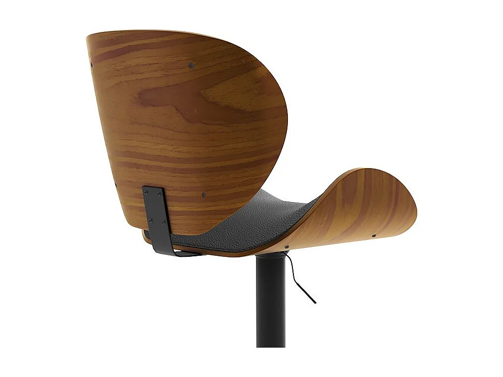 Silla de bar ajustable 63/84 cm en cuero artificial negro - Baudoin