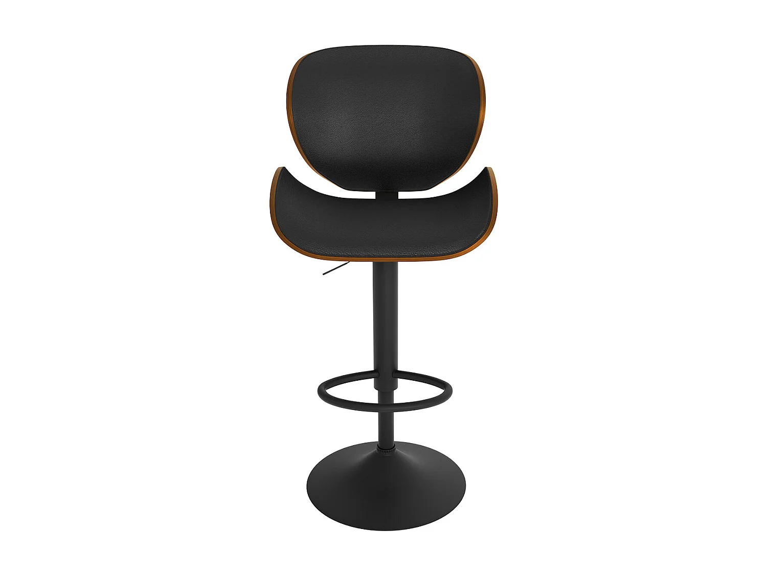 Silla de bar ajustable 63/84 cm en cuero artificial negro - Baudoin